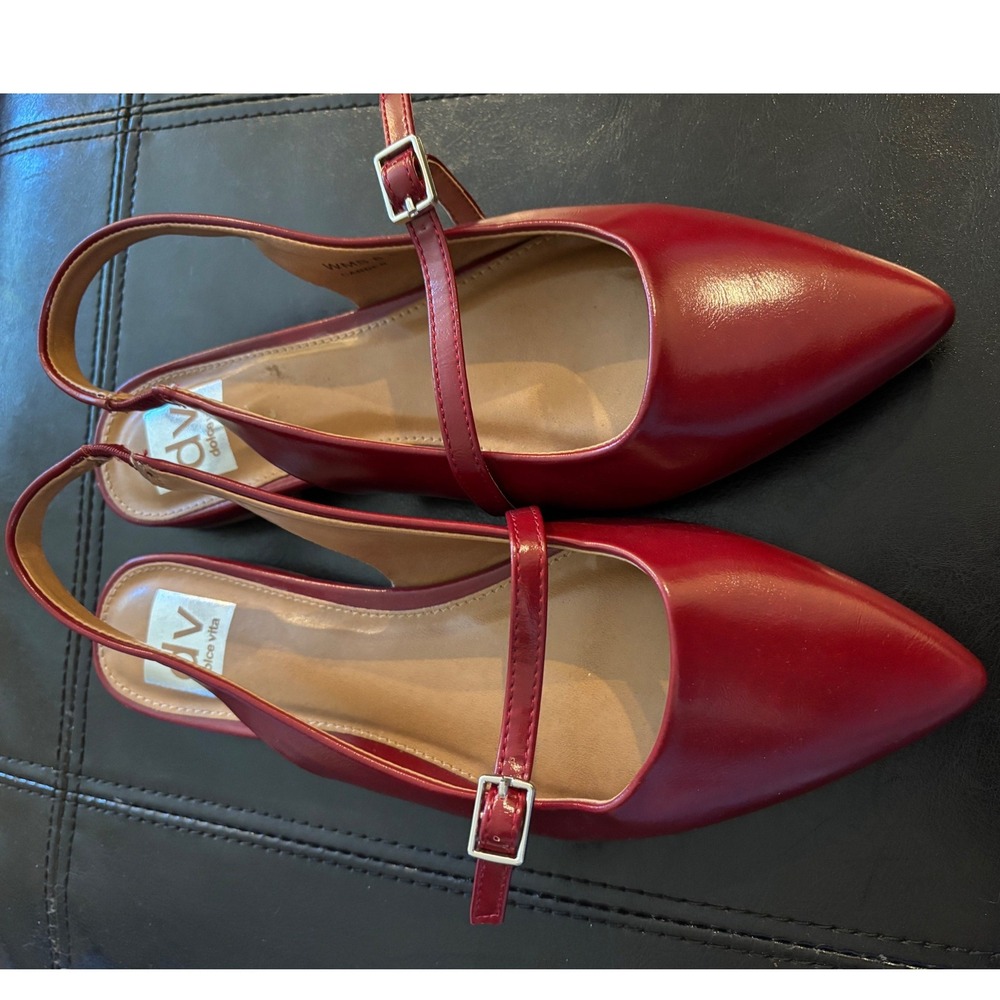 DV by Dolce Vita Red Pointed Toe Mary Jane Flats